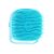 Top view of blue silicone pet wash brush with soft bristles