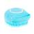Blue silicone pet grooming brush with built-in shampoo dispenser