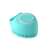 Blue silicone pet grooming brush with built-in shampoo dispenser