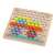 Montessori bead mosaic puzzle with colorful beads arranged in a pattern on a wooden board