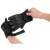 Black tactical gloves with knuckle protection, size L, being worn