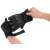 Black tactical gloves with knuckle protection, size L, being worn