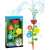 Splash Flower water sprinkler for kids, green and red, with colorful flowers and a smiling face