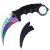 IdeallStore Karambit Kés szivárvány pengével és tokkal, közelkép