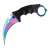 IdeallStore Karambit Nôž, dúhová čepeľ, pohľad z uhla