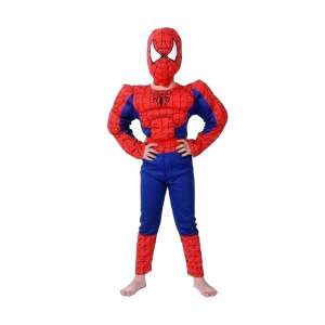 IdeallStore Spiderman Classic Muscular Costume for 8 Year Olds, Red Polyester - Toy