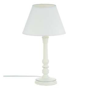 Lampă vintage albă pentru dormitor cu abajur din stofă - Nonbrand Lămpi de masă