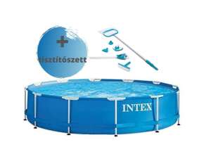 Intex Swimmingpool mit Metallrahmen 366cm + Reinigungsset (28210NP/28003) 31349975 Gartenpools