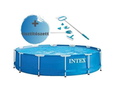 Intex Swimmingpool mit Metallrahmen 366cm + Reinigungsset (28210NP/28003)