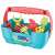 Baby Clementoni Build 'n Play Workbench toy tools in a blue toolbox