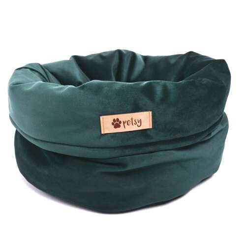 Petsy ROYAL BASKET kutya, macska fekhely, zöld bársony, 40 cm