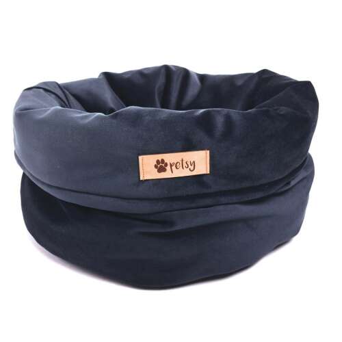 Petsy Royal Basket kutya, macska fekhely, kék bársony, 40 cm