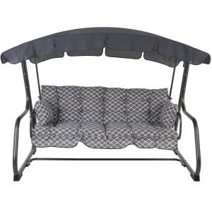 DAJAR RAVENNA exkluzív lehajtható fém kerti hintaágy baldachinnal és párnák - Dajar