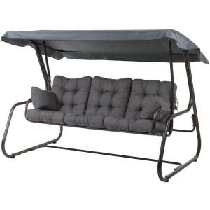 DAJAR CELEBES lehajtható fém kerti hintaaágy tetővel, 3 személyes, szürke - Dajar