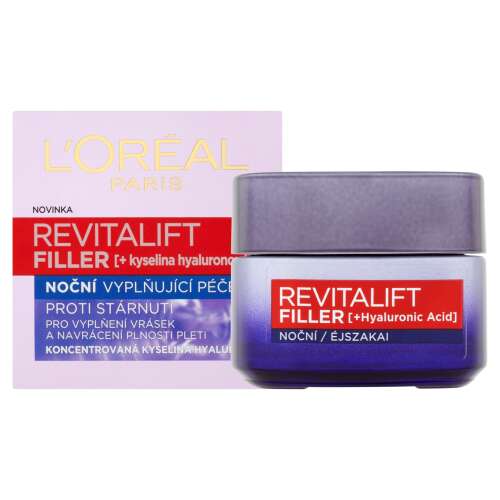 L'Oréal Paris Revitalift Filler éjszakai arckrém, ránctalanító arckrém hialuronsavval, 50ml - L'Oréal Paris