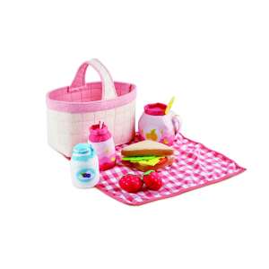 Hape Toddler Picnic Basket with pretend food and drinks, perfect for imaginative play - Toy kitchen tool