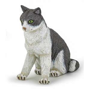 Papo szürke és fehér macska figura - Papo