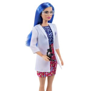 Păpușa Barbie Om de Știință cu Microscop și Halat de Laborator - Mattel Baba