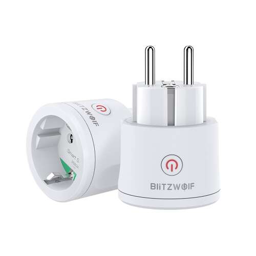 Priză inteligentă Blitzwolf BW-SHP13, alb, pachet de 2, ZigBee 3.0, 3680W, monitorizare consum energie, compatibil cu Amazon Echo, Google Home și IFTTT
