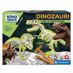 Fedezd fel a T-Rex dinoszauruszt és triceraptor fluo tudomány és játék 56445008 Clementoni Tudományos és felfedező játék
