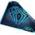 AULA gamer style mousepad with blue and black design, angled view