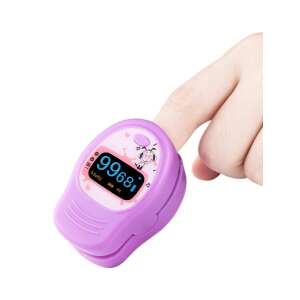 Purple fingertip pulse oximeter for kids, CREATIVE MEDICAL PC-60D2 model, measures blood oxygen levels and heart rate - Pulse oximeter