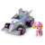 Paw Patrol Skye Ready Race Rescue Race & Go Deluxe Vehicle toy car with pull back motor, grey, pink, blue, white, side view
