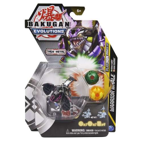 Bakugan Evolutions Platinum Power Up Warrior Whale Bakugan toy with Nanogan Fury and Nanogan Sledge