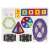 Magplayer magnetic building toy set, 98 pieces, close-up of some of the pieces