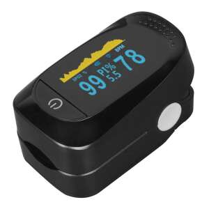 Black fingertip pulse oximeter, measures blood oxygen saturation and heart rate - Pulse oximeter