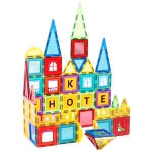 Magplayer 88 piece magnetic tiles building set, castle structure - Magnetic building game