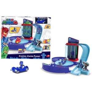 PJ Masks Control Centre Playset, featuring Catboy, Owlette, and Gekko, with a metal car and figure, a ramp, a lift, and an obstacle - Character Figure