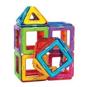 Set de blocuri magnetice de construcție, 45 de piese, colorate, triunghiuri și pătrate, construiește structuri, jucării STEM, jucării educative, jucării pentru copii - Magplayer