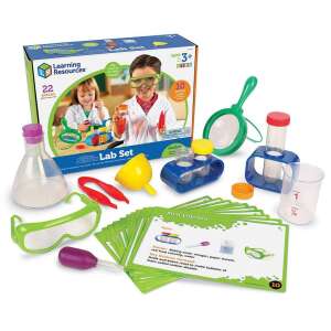 Learning Resources Primary Science Lab Set, 22 pieces, science kit for kids, science experiments, STEM toys, educational toys, kids science, learning toys, science tools, lab equipment, beaker, test tubes, magnifying glass, tweezers, funnel, dropper, safety goggles - Learning Resources Science & Discovery Toy