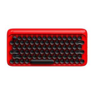 Xiaomi Youpin LOFREE red mechanical keyboard with round keys, top view - Keyboard