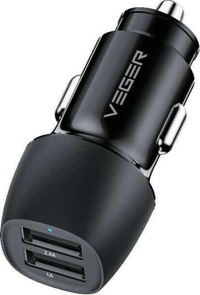 Veger CC316-2A Dual Port Car Charger - 17W / 3.4A charging power 1x2.4 + 1x 1A