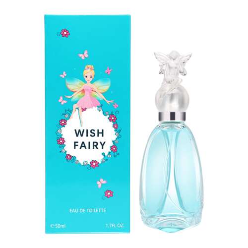 Wish Fairy Eau de Toilette pentru femei, 50ml, sticlă albastră cu aripi de înger