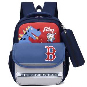 Schulrucksack für Kinder mit Dinosaurier- und Roboterdesign, blau und rot, Marke A Good Childhood - Sporttaschen für Kinder