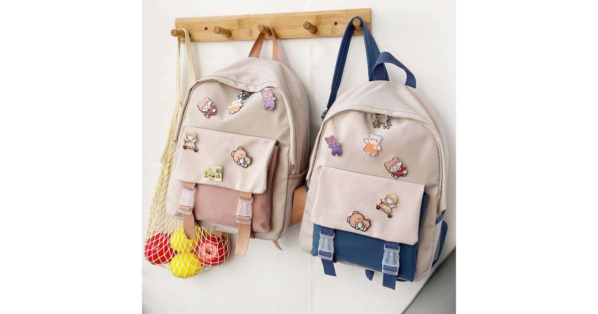 Dollcini, elegante Schultasche, Rucksack, stilvolle Alltagstasche, Reisen, College-Schultasche, 425544, Pink 56449522