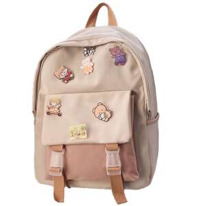 Ghiozdan școlar elegant Dollcini cu patch-uri drăguțe cu urși și animale, perfect pentru fete și adolescente - Genti sport pentru copii