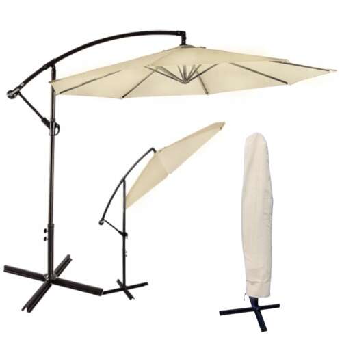 All 4 Home 3m Bézs Dönthető Kerti Napernyő védőhuzattal