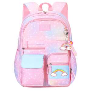 Pink unicorn school backpack with rainbow and cloud design, Dollcini brand - Preschool Backpack, Bag