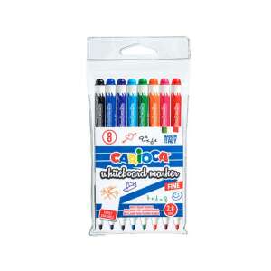 Carioca Whiteboard-Marker-Set, 8 feine Stifte, 2,8 mm, verschiedene Farben, für Whiteboard, trocken abwischbar, leicht zu entfernen, hergestellt in Italien - Marker