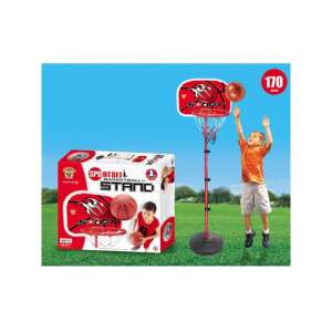 Állítható kosárlabda palánk labdával, 170cm, piros, gyerekeknek, kültéri játék - Kosárlabdázás