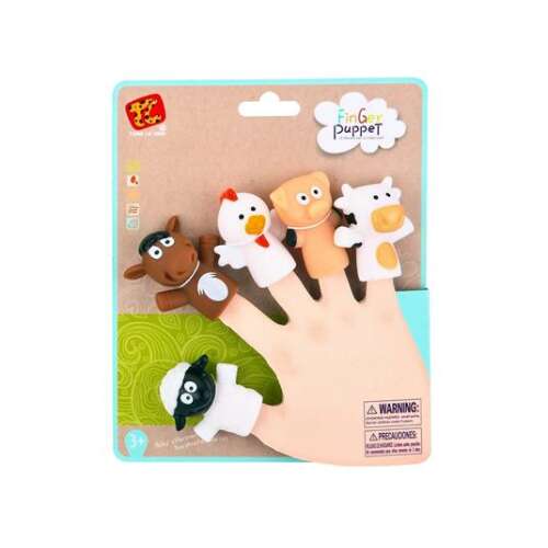 Finger puppets set of 5 farm animals, horse, chicken, pig, cow, sheep, for kids, pretend play, storytelling, educational toy