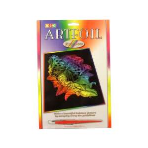 Artfoil Tęczowe Obrazy do Drapania Motyl, drapiąc odsłoń tęczowy wzór motyla, w zestawie narzędzie, 20 x 25 cm - Karykatura