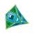 Geomag Classic Panels magnetic construction toy, pyramid shape, green and blue