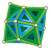 Geomag Classic Panels magnetic construction toy, cube shape, green and blue
