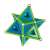 Geomag Classic Panels magnetic construction toy, star shape, green and blue