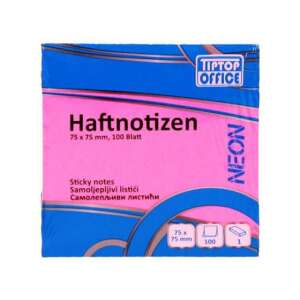 Tiptop Office Neon rózsaszín öntapadós jegyzettömb, 100 lap, 75x75mm - Jegyzettömb